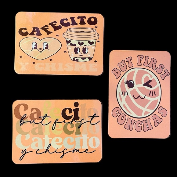 Cafecito y Chisme refrigerator Magnet set/3 New - Picture 1 of 6